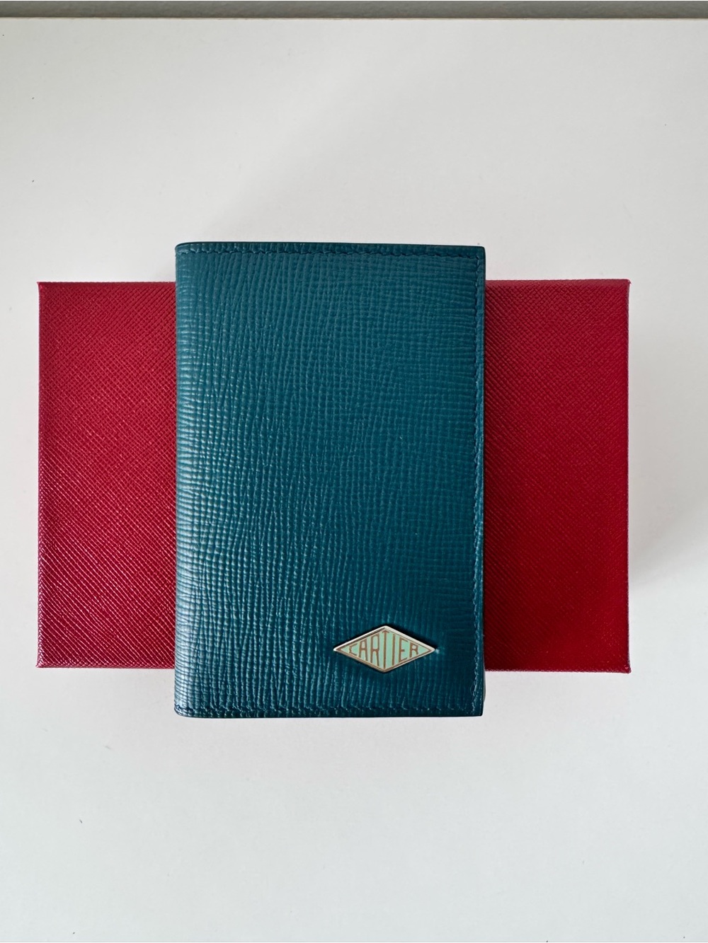 Cartier Losange, 4 credit card Holder, Blue Teal Leather, CRL3002214